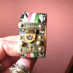 Authentic Vintage Juicy Couture Wrist Band, Bracelet Brass Locking Closure